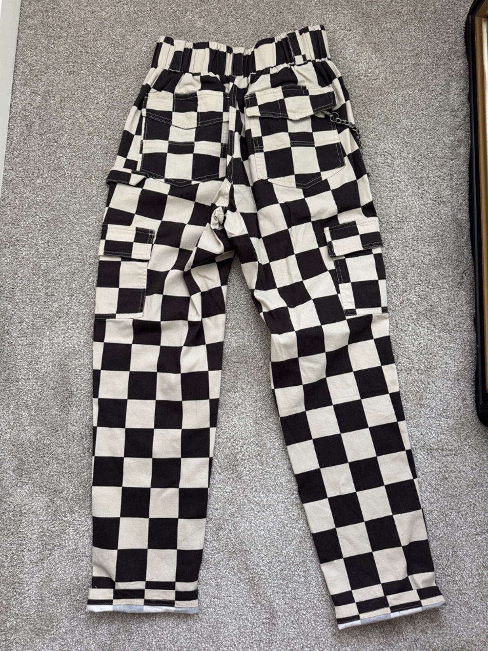 Black & White Checkerboard Girrlscout Sloane Cargo Pants - Picture 4 of 4